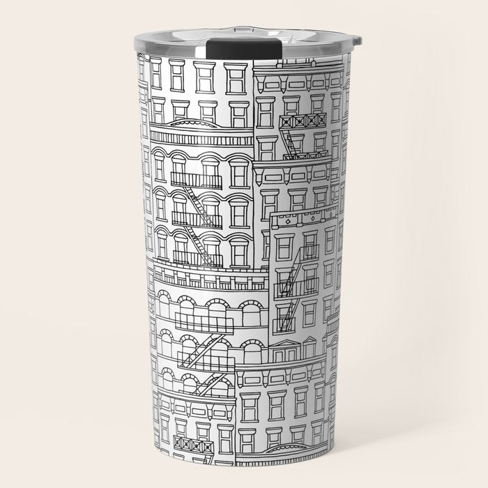 New York Hand Drawn Illustration Travel Mug Gallery Image 1