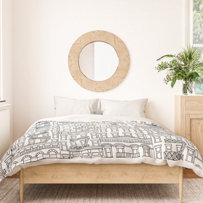 New York Hand Drawn Illustration Duvet Cover Gallery Image 3