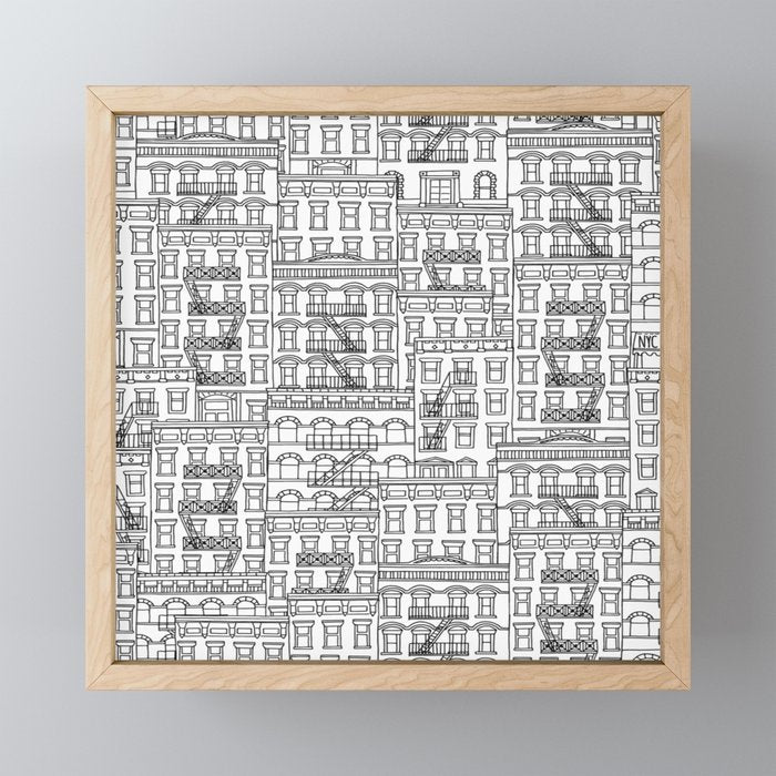 New York Hand Drawn Illustration Mini Art Print Gallery Image 1