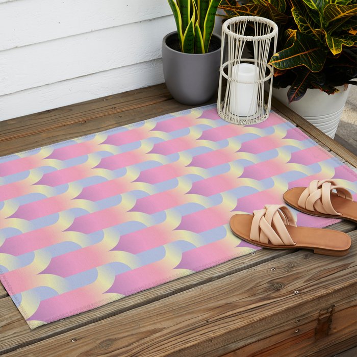 Blurred holographic gate Outdoor Rug Gallery Image 2