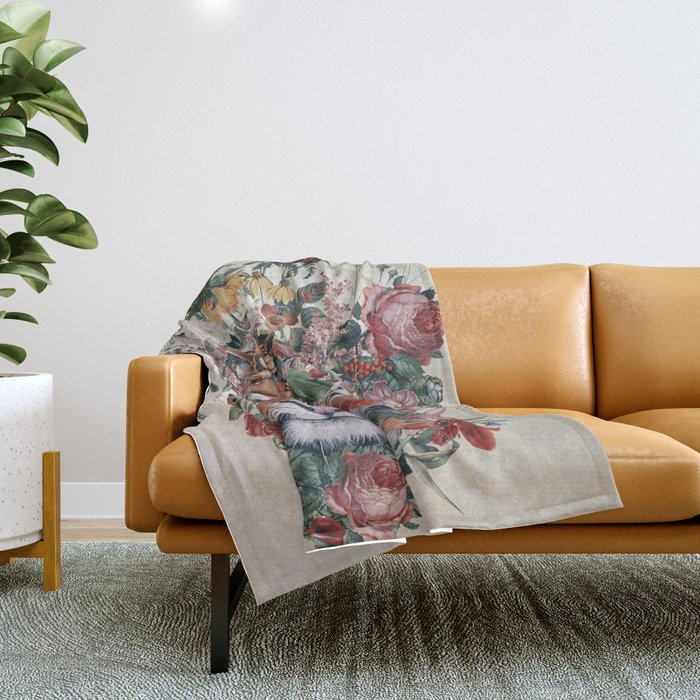 Flower Tiger Throw Blanket Gallery Image 1