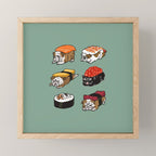 Sushi English Bulldog Mini Art Print Gallery Image 1