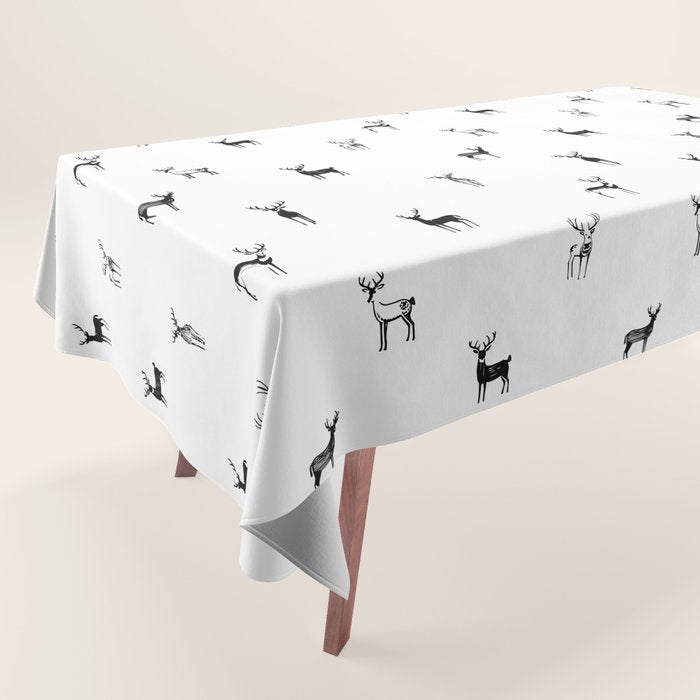 Reindeer animal doodle art pattern Tablecloth Gallery Image 1