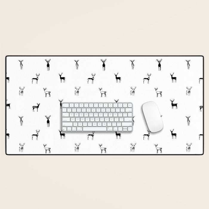 Reindeer animal doodle art pattern Desk Mat Gallery Image 1