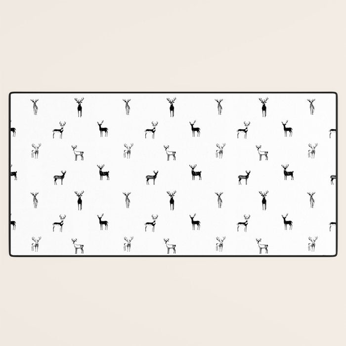 Reindeer animal doodle art pattern Desk Mat Gallery Image 3
