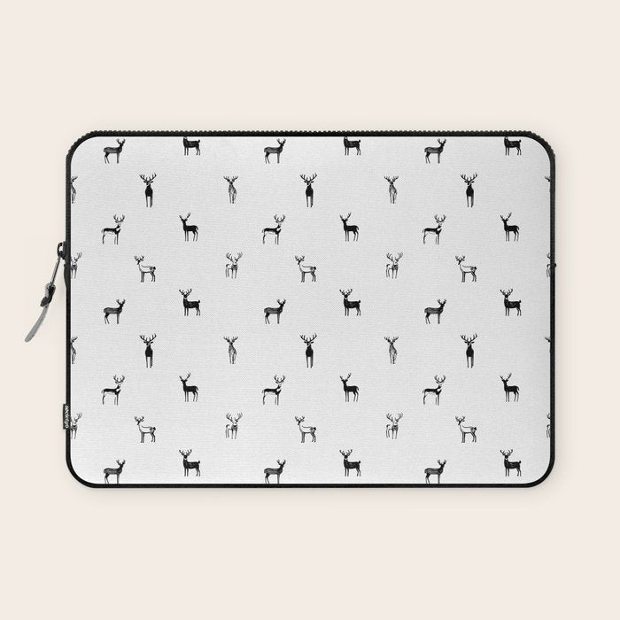 Reindeer animal doodle art pattern Laptop Sleeve Gallery Image 1
