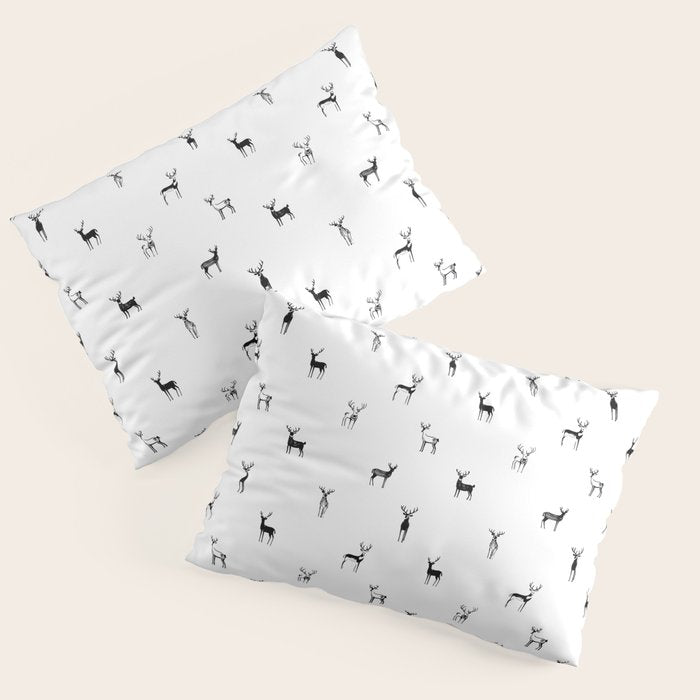 Reindeer animal doodle art pattern Pillow Sham Gallery Image 1