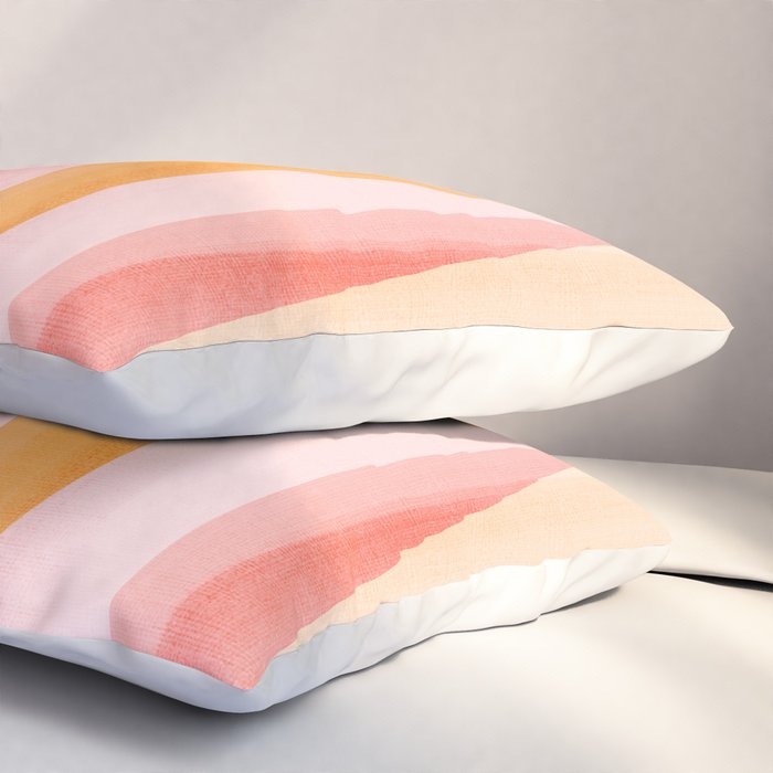 Mid Mod Deco Diamond Pattern 2. Peachy Pillow Sham Gallery Image 3