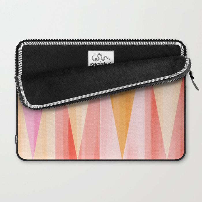 Mid Mod Deco Diamond Pattern 2. Peachy Laptop Sleeve Gallery Image 2