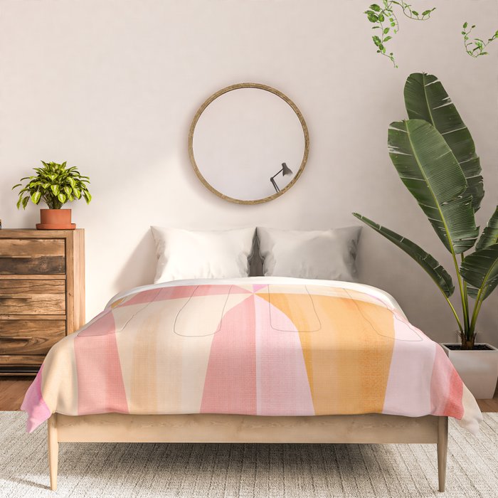 Mid Mod Deco Diamond Pattern 2. Peachy Comforter Gallery Image 3