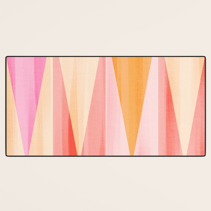 Mid Mod Deco Diamond Pattern 2. Peachy Desk Mat Gallery Image 3
