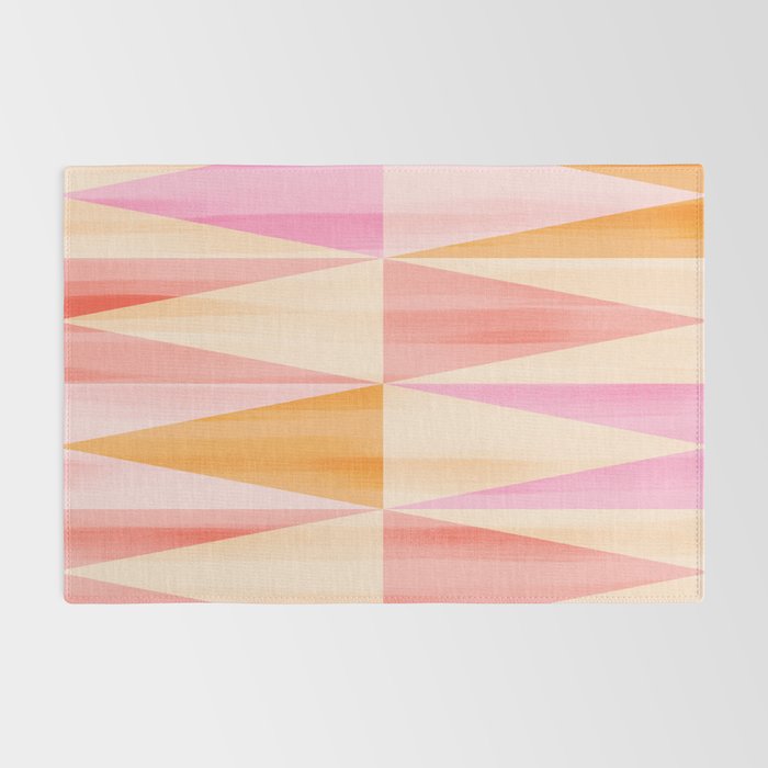 Mid Mod Deco Diamond Pattern 2. Peachy Rug Gallery Image 2