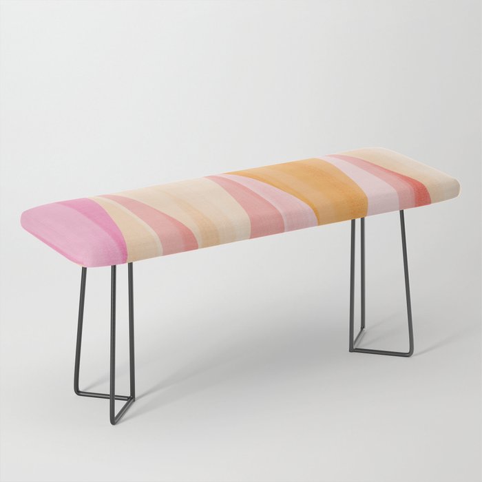 Mid Mod Deco Diamond Pattern 2. Peachy Bench Gallery Image 1