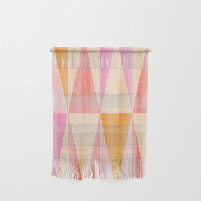 Mid Mod Deco Diamond Pattern 2. Peachy Wall Hanging Gallery Image 1