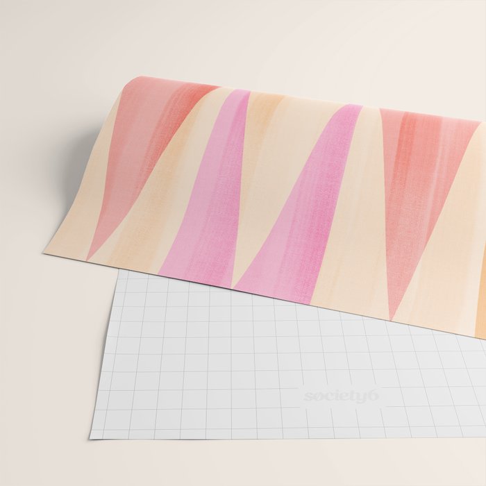 Mid Mod Deco Diamond Pattern 2. Peachy Wrapping Paper Gallery Image 2