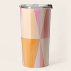 Mid Mod Deco Diamond Pattern 2. Peachy Travel Mug Gallery Image 2