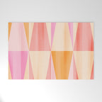 Mid Mod Deco Diamond Pattern 2. Peachy Welcome Mat Gallery Image 1