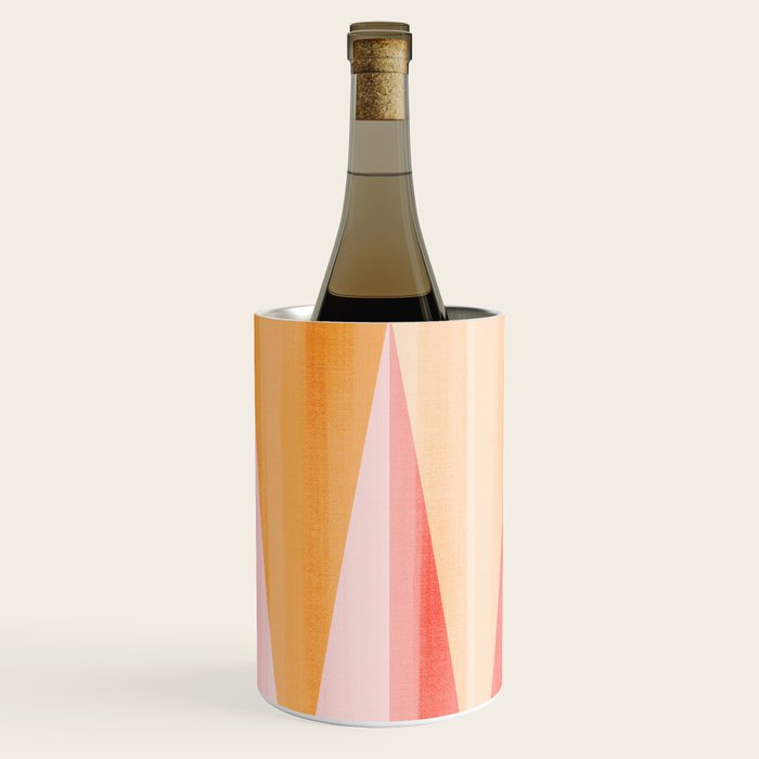 Mid Mod Deco Diamond Pattern 2. Peachy Wine Chiller Gallery Image 3