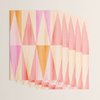 Mid Mod Deco Diamond Pattern 2. Peachy Wrapping Paper Gallery Image 3
