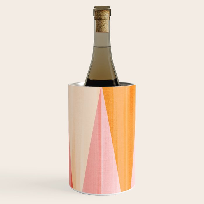 Mid Mod Deco Diamond Pattern 2. Peachy Wine Chiller Gallery Image 1