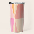 Mid Mod Deco Diamond Pattern 2. Peachy Travel Mug Gallery Image 3
