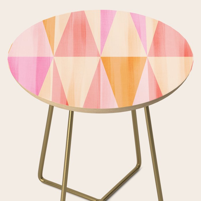 Mid Mod Deco Diamond Pattern 2. Peachy Side Table Gallery Image 2