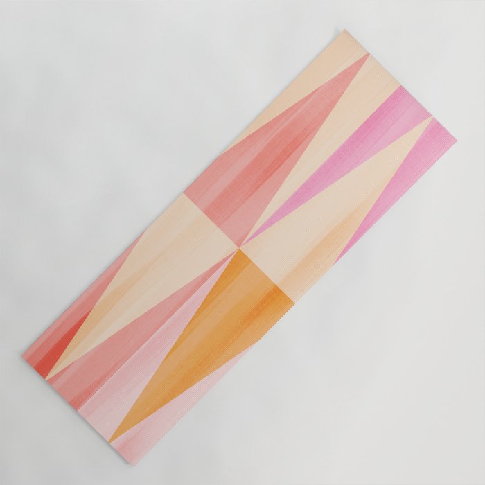 Mid Mod Deco Diamond Pattern 2. Peachy Yoga Mat Gallery Image 1