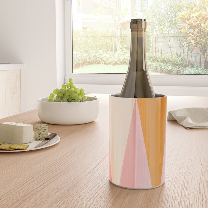 Mid Mod Deco Diamond Pattern 2. Peachy Wine Chiller Gallery Image 4