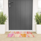 Mid Mod Deco Diamond Pattern 2. Peachy Welcome Mat Gallery Image 3