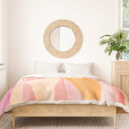 Mid Mod Deco Diamond Pattern 2. Peachy Duvet Cover Gallery Image 3