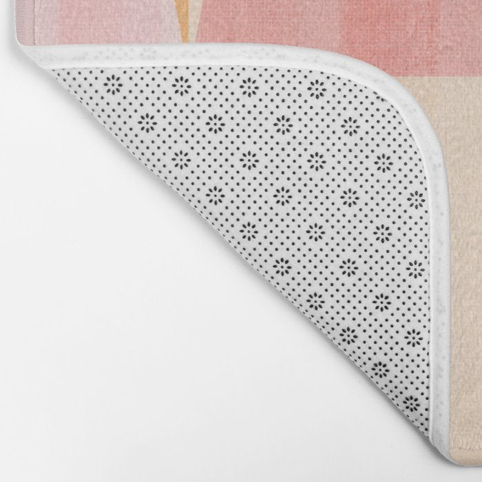 Mid Mod Deco Diamond Pattern 2. Peachy Bath Mat Gallery Image 2