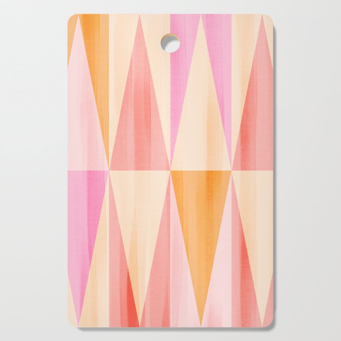 Mid Mod Deco Diamond Pattern 2. Peachy Cutting Board Gallery Image 1