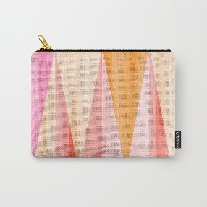 Mid Mod Deco Diamond Pattern 2. Peachy Carry All Pouch Gallery Image 1