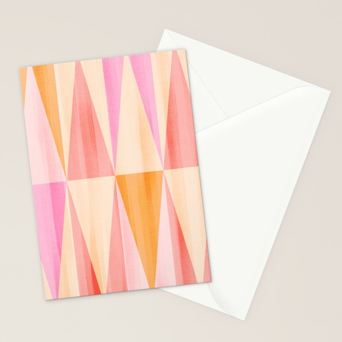 Mid Mod Deco Diamond Pattern 2. Peachy Stationery Card Gallery Image 2