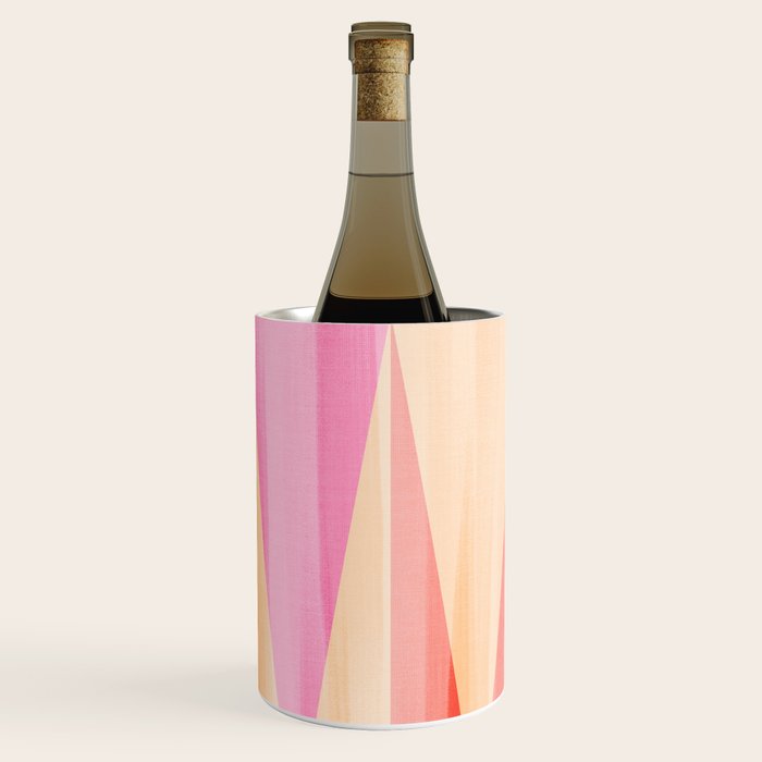 Mid Mod Deco Diamond Pattern 2. Peachy Wine Chiller Gallery Image 2