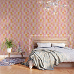 Mid Mod Deco Diamond Pattern 2. Peachy Wallpaper Gallery Image 3