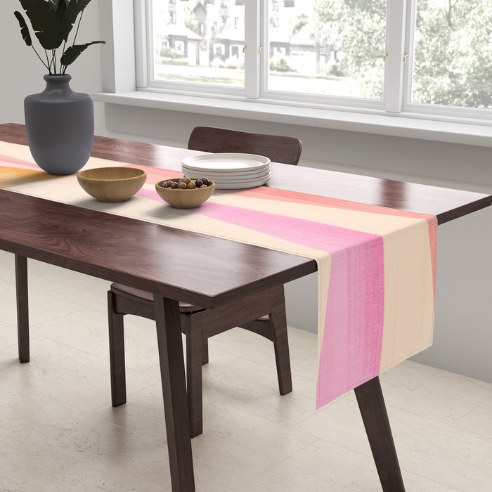 Mid Mod Deco Diamond Pattern 2. Peachy Table Runner Gallery Image 2