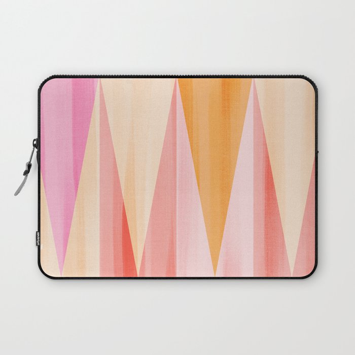 Mid Mod Deco Diamond Pattern 2. Peachy Laptop Sleeve Gallery Image 1