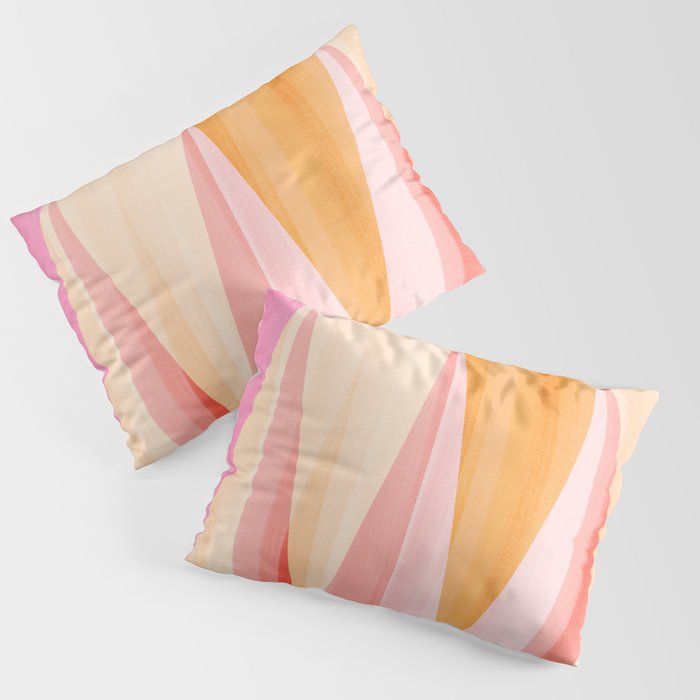 Mid Mod Deco Diamond Pattern 2. Peachy Pillow Sham Gallery Image 3