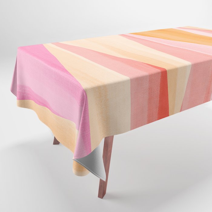 Mid Mod Deco Diamond Pattern 2. Peachy Tablecloth Gallery Image 1