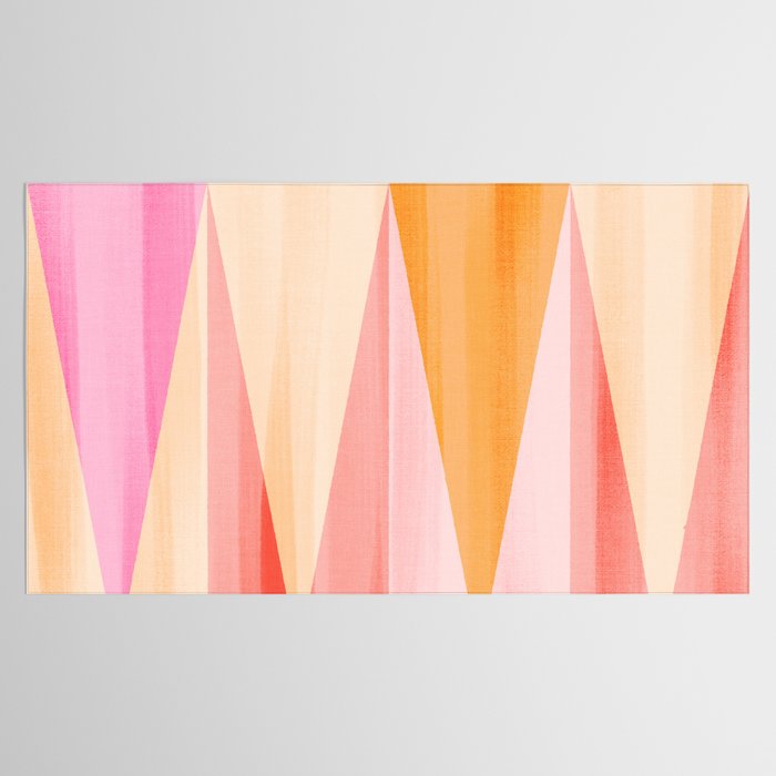 Mid Mod Deco Diamond Pattern 2. Peachy Tablecloth Gallery Image 2
