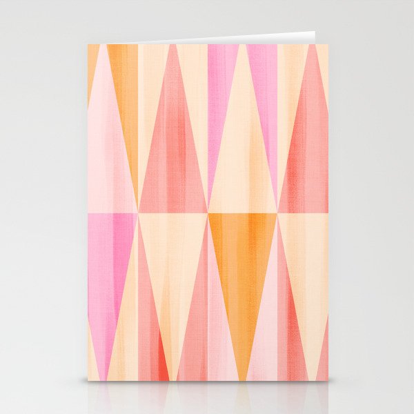 Mid Mod Deco Diamond Pattern 2. Peachy Stationery Card Gallery Image 2
