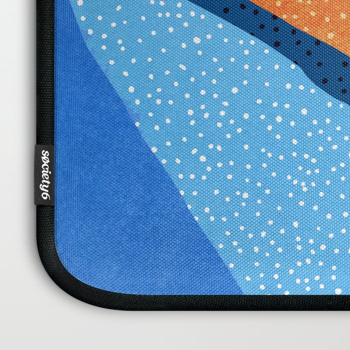 First Light - Orange and Blue Abstract Botanical Laptop Sleeve Gallery Image 3