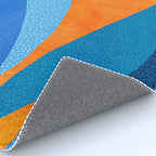 First Light - Orange and Blue Abstract Botanical Rug Gallery Image 4