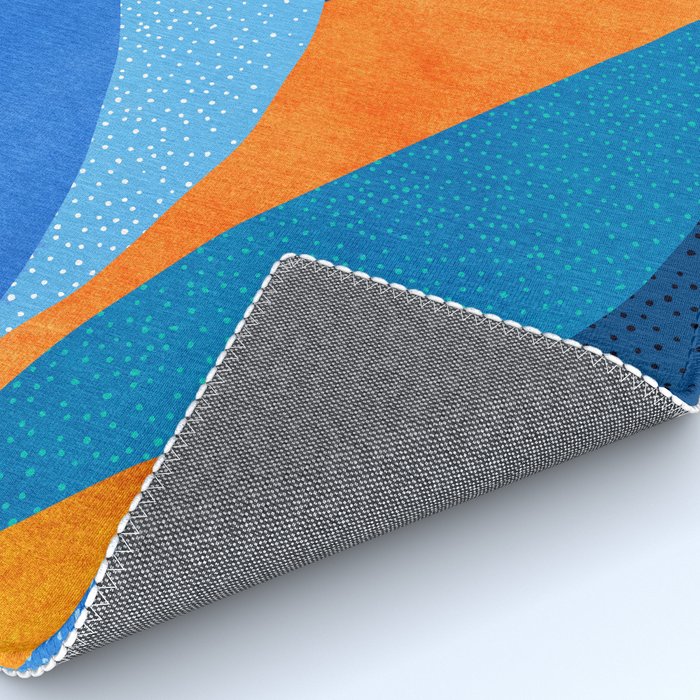 First Light - Orange and Blue Abstract Botanical Rug Gallery Image 4