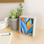 First Light - Orange and Blue Abstract Botanical Mini Art Print Gallery Image 2