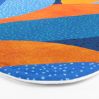 First Light - Orange and Blue Abstract Botanical Bath Mat Gallery Image 3