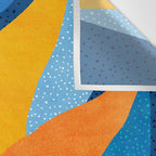 First Light - Orange and Blue Abstract Botanical Wall Tapestry Gallery Image 3