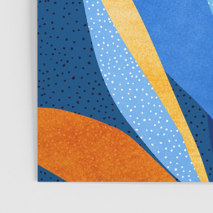 First Light - Orange and Blue Abstract Botanical Poster Gallery Image 3