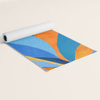 First Light - Orange and Blue Abstract Botanical Yoga Mat Gallery Image 2